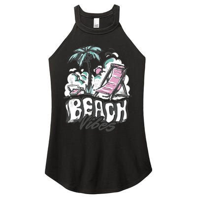 Beach Vibes Summer Women's Perfect Tri Rocker Tank