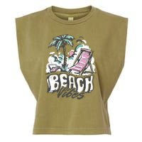 Beach Vibes Summer Garment-Dyed Women's Muscle Tee