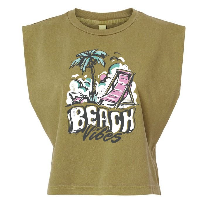 Beach Vibes Summer Garment-Dyed Women's Muscle Tee