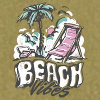 Beach Vibes Summer Garment-Dyed Women's Muscle Tee