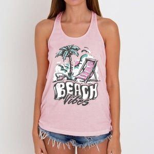 Beach Vibes Summer Women's Knotted Racerback Tank