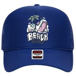 Beach Vibes Summer High Crown Mesh Back Trucker Hat