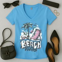 Beach Vibes Summer Women's V-Neck T-Shirt