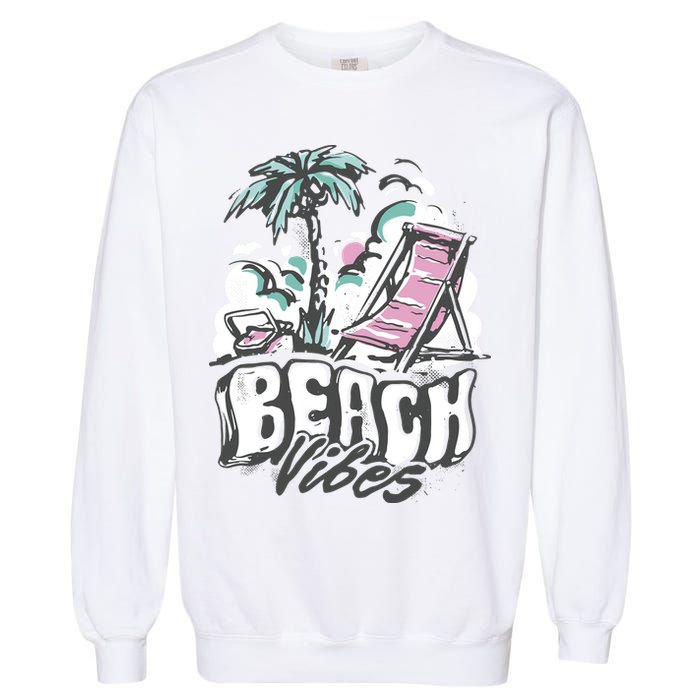 Beach Vibes Summer Garment-Dyed Sweatshirt