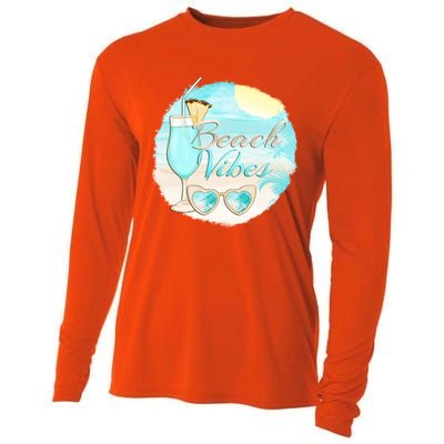 Beach Vibes Summer Vacation Vacay Mode Cute Sun And Gift Cooling Performance Long Sleeve Crew