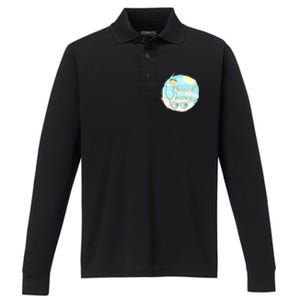 Beach Vibes Summer Vacation Vacay Mode Cute Sun And Gift Performance Long Sleeve Polo