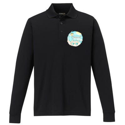 Beach Vibes Summer Vacation Vacay Mode Cute Sun And Gift Performance Long Sleeve Polo