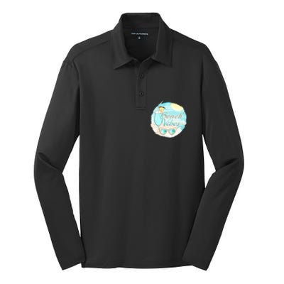 Beach Vibes Summer Vacation Vacay Mode Cute Sun And Gift Silk Touch Performance Long Sleeve Polo