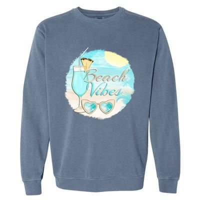 Beach Vibes Summer Vacation Vacay Mode Cute Sun And Gift Garment-Dyed Sweatshirt