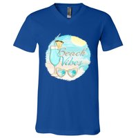 Beach Vibes Summer Vacation Vacay Mode Cute Sun And Gift V-Neck T-Shirt