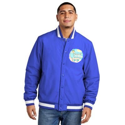 Beach Vibes Summer Vacation Vacay Mode Cute Sun And Gift Insulated Varsity Jacket