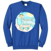 Beach Vibes Summer Vacation Vacay Mode Cute Sun And Gift Tall Sweatshirt