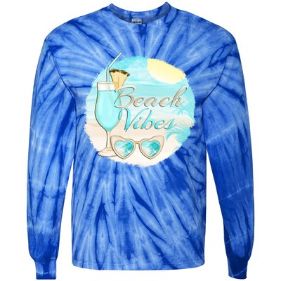 Beach Vibes Summer Vacation Vacay Mode Cute Sun And Gift Tie-Dye Long Sleeve Shirt