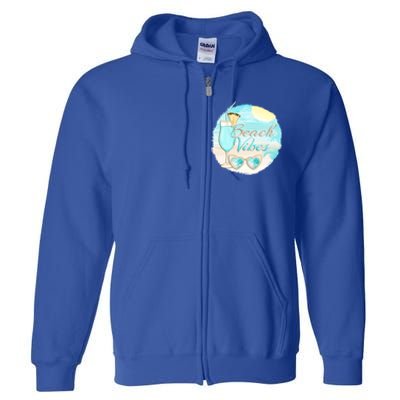 Beach Vibes Summer Vacation Vacay Mode Cute Sun And Gift Full Zip Hoodie