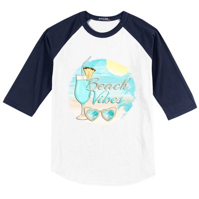 Beach Vibes Summer Vacation Vacay Mode Cute Sun And Gift Baseball Sleeve Shirt