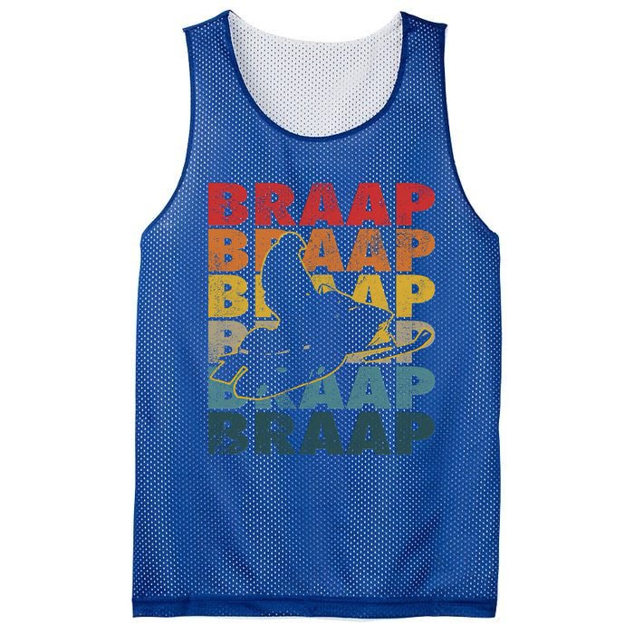 Braaap Vintage Snowmobile Snow Sled Rider Snowmobiling Gift Mesh Reversible Basketball Jersey Tank