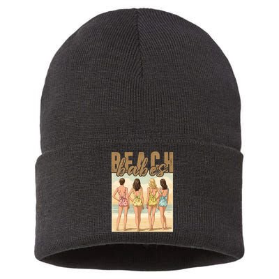 Beach Vibes Summer Holiday Funny Vacation Sustainable Knit Beanie