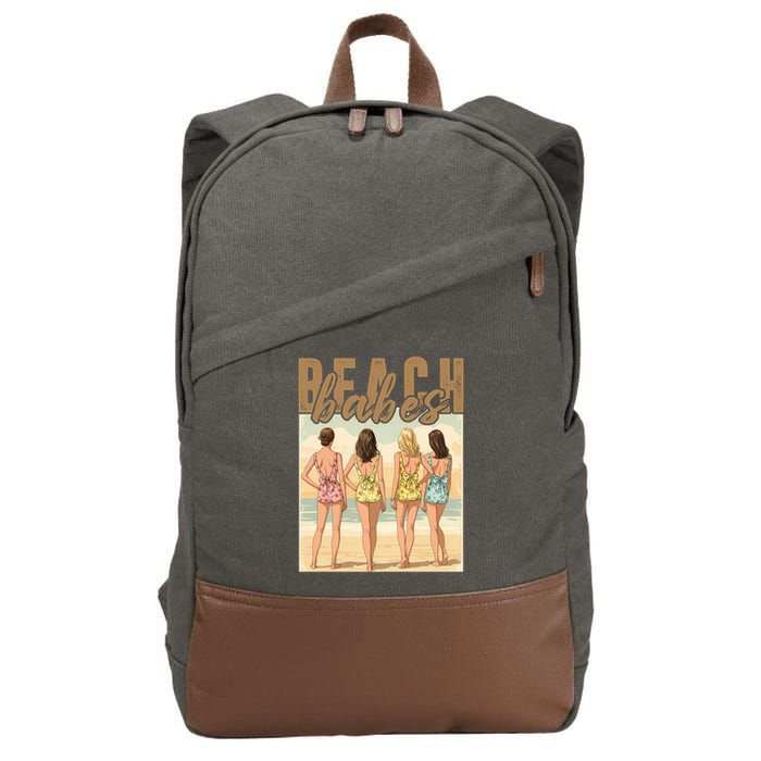 Beach Vibes Summer Holiday Funny Vacation Cotton Canvas Backpack
