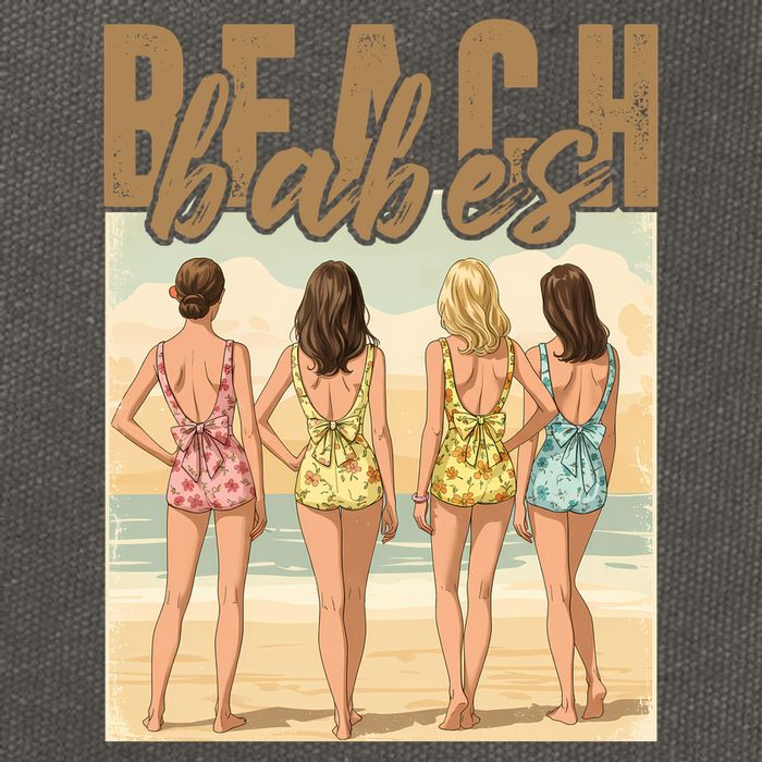 Beach Vibes Summer Holiday Funny Vacation Cotton Canvas Backpack
