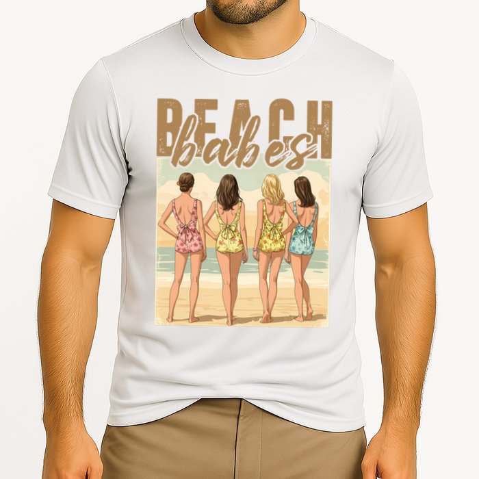 Beach Vibes Summer Holiday Funny Vacation Cooling Performance Crew T-Shirt