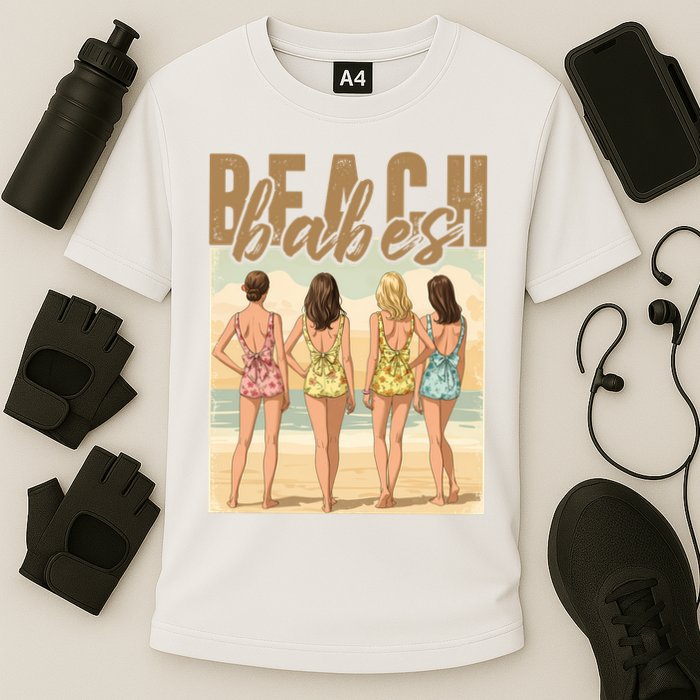 Beach Vibes Summer Holiday Funny Vacation Cooling Performance Crew T-Shirt