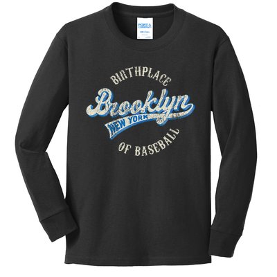 Baseball Vintage Style Brooklyn For Men & Women Kids Long Sleeve Shirt