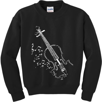 Beautiful Vintage Style Violin Design For Music Lovers Kids Sweatshirt