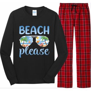 Beach Vacation Sunset Sunrise Summer Sunglasses Beach Please Gift Long Sleeve Pajama Set