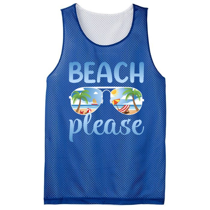 Beach Vacation Sunset Sunrise Summer Sunglasses Beach Please Gift Mesh Reversible Basketball Jersey Tank