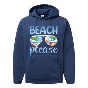 Beach Vacation Sunset Sunrise Summer Sunglasses Beach Please Gift Performance Fleece Hoodie