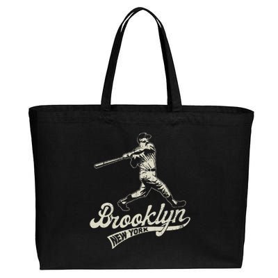 Baseball Vintage Style Brooklyn Cotton Canvas Jumbo Tote