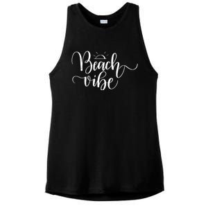 Beach Vibe Summer Fun Ladies PosiCharge Tri-Blend Wicking Tank