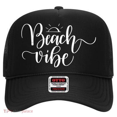 Beach Vibe Summer Fun High Crown Mesh Back Trucker Hat