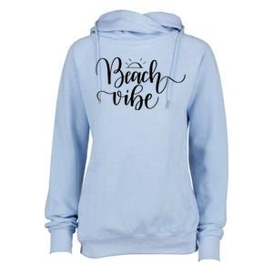 Beach Vibe Summer Fun Womens Funnel Neck Pullover Hood