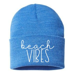 Beach Vibes Summer Vacation Vacay Cruise Trip Ocean Group Gift Sustainable Knit Beanie