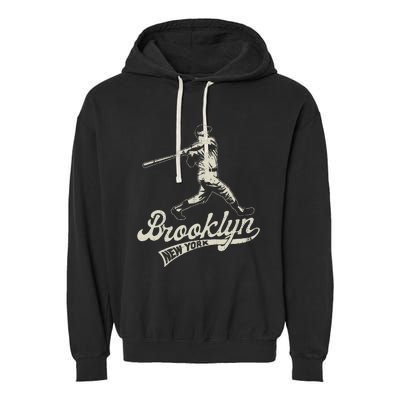 Baseball Vintage Style Brooklyn Garment-Dyed Fleece Hoodie