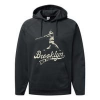 Baseball Vintage Style Brooklyn Performance Fleece Hoodie