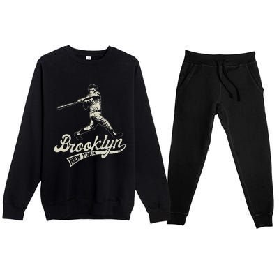 Baseball Vintage Style Brooklyn Premium Crewneck Sweatsuit Set