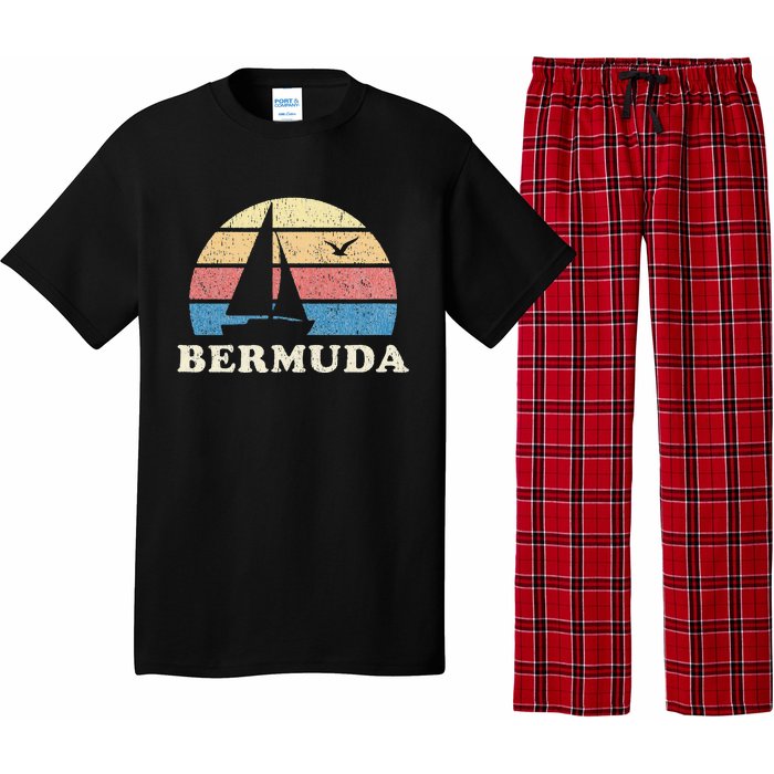 Bermuda Vintage Sailboat 70s Throwback Sunset Pajama Set