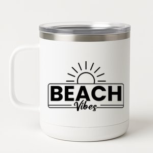 Beach Vibes Summer Graphic 12 oz Stainless Steel Tumbler Cup