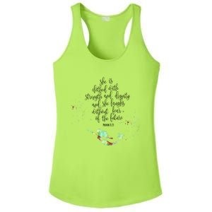 Bible Verse She Is Clothed In Strength And Dignity Mermaid Gift Ladies PosiCharge Competitor Racerback Tank