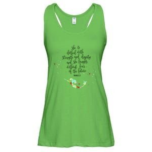 Bible Verse She Is Clothed In Strength And Dignity Mermaid Gift Ladies Essential Flowy Tank