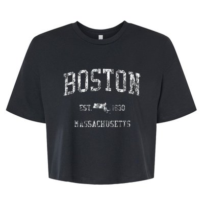 Boston Vintage Sports Design Boston Massachusetts Bella+Canvas Jersey Crop Tee