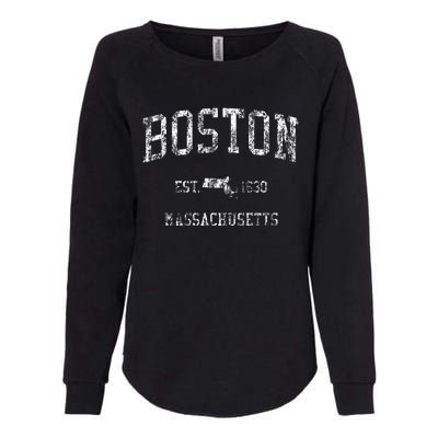 Boston Vintage Sports Design Boston Massachusetts Womens California Wash Sweatshirt