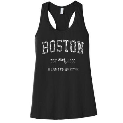 Boston Vintage Sports Design Boston Massachusetts Women's Racerback Tank