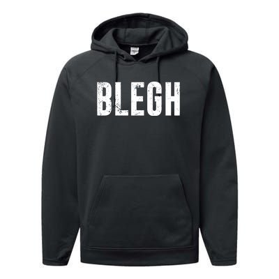 Blegh Vintage Text Metal Rock Music Performance Fleece Hoodie