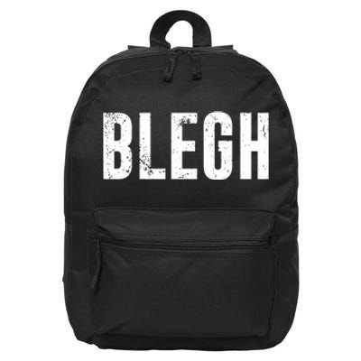 Blegh Vintage Text Metal Rock Music 16 in Basic Backpack