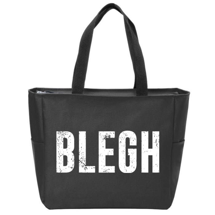 Blegh Vintage Text Metal Rock Music Zip Tote Bag