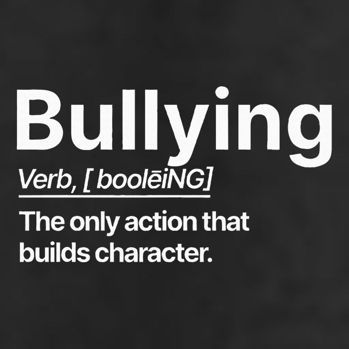 Bullying Verb The Only Action That Builds Character Garment-Dyed Fleece Hoodie