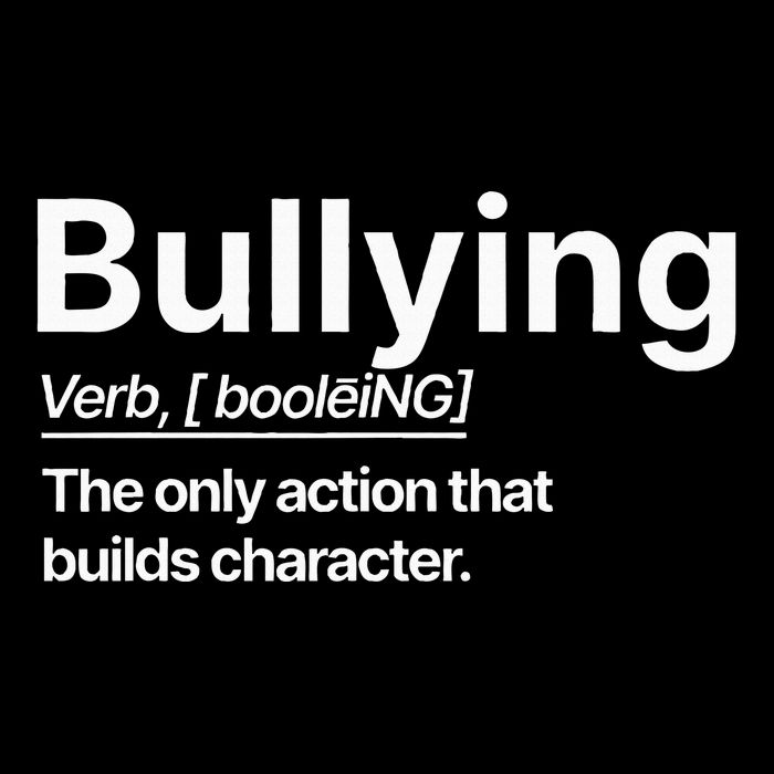 Bullying Verb The Only Action That Builds Character 7-Panel Snapback Hat